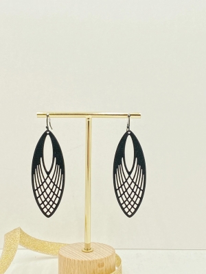 Boucles d'oreilles Ellipse longues tissées