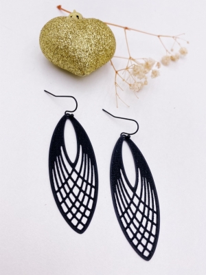 Boucles d'oreilles Ellipse longues tissées