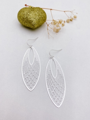 Boucles d'oreilles Ellipse longues tissées