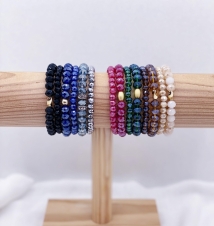 Ensemble de bracelets avec perles à facettes 