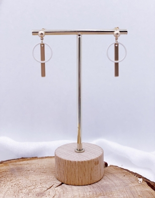 Ensemble open ring en kort staafje 